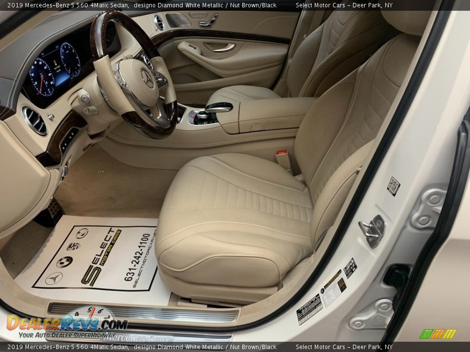 2019 Mercedes-Benz S 560 4Matic Sedan designo Diamond White Metallic / Nut Brown/Black Photo #9