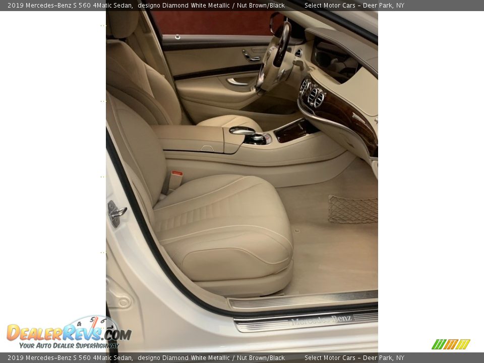 2019 Mercedes-Benz S 560 4Matic Sedan designo Diamond White Metallic / Nut Brown/Black Photo #13