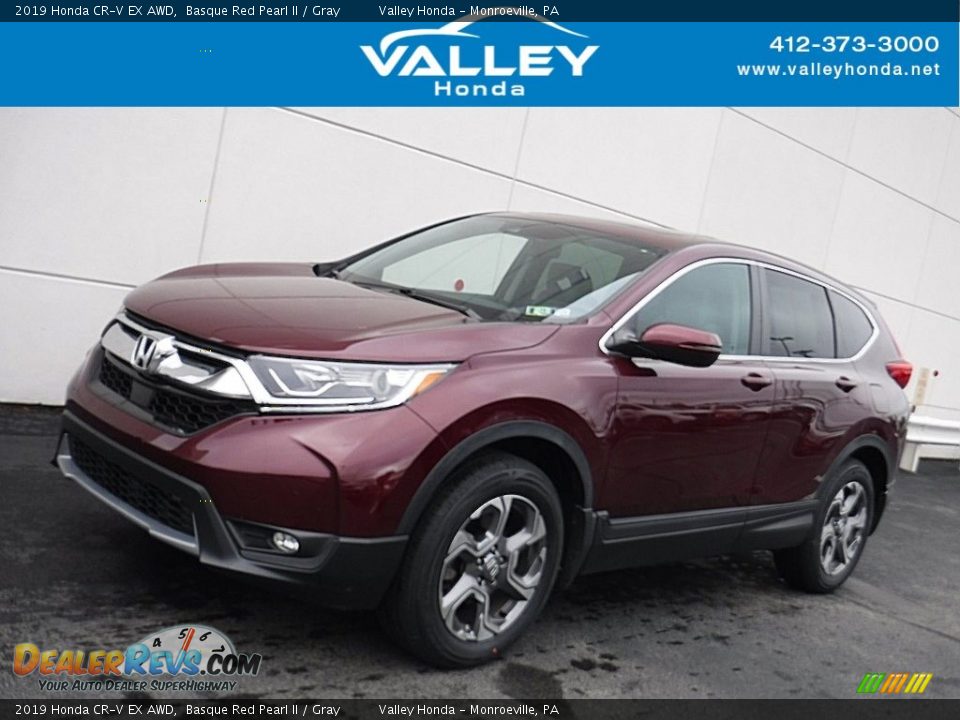 2019 Honda CR-V EX AWD Basque Red Pearl II / Gray Photo #1