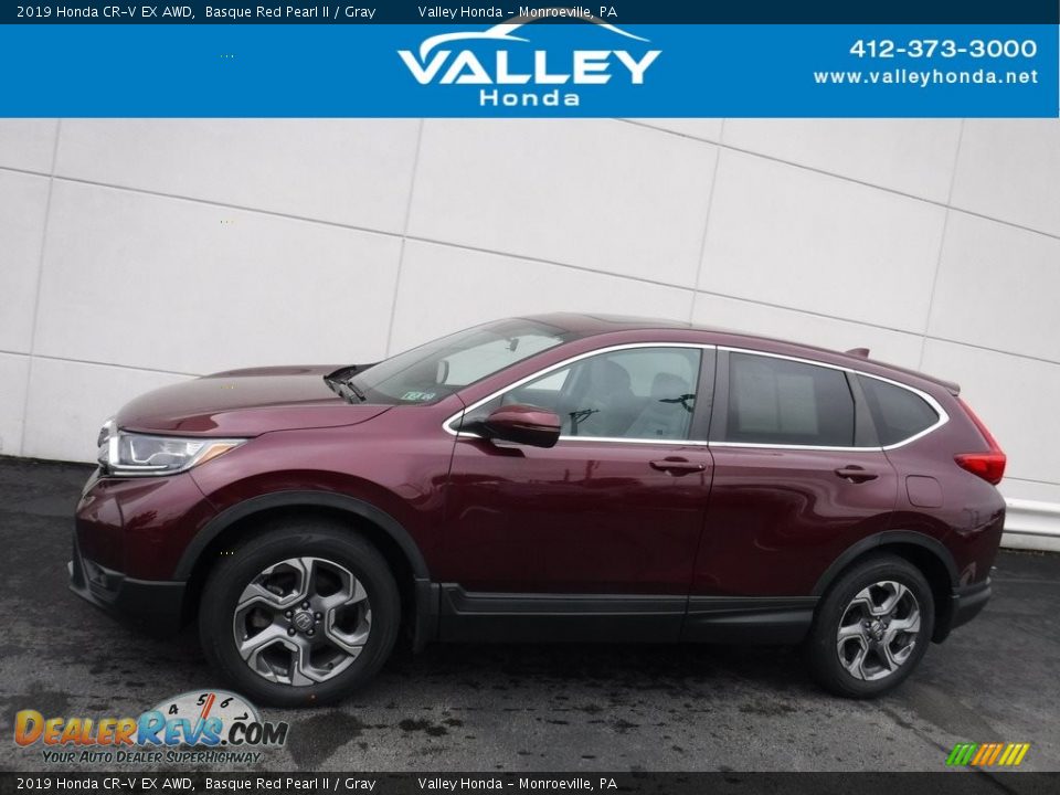 2019 Honda CR-V EX AWD Basque Red Pearl II / Gray Photo #2