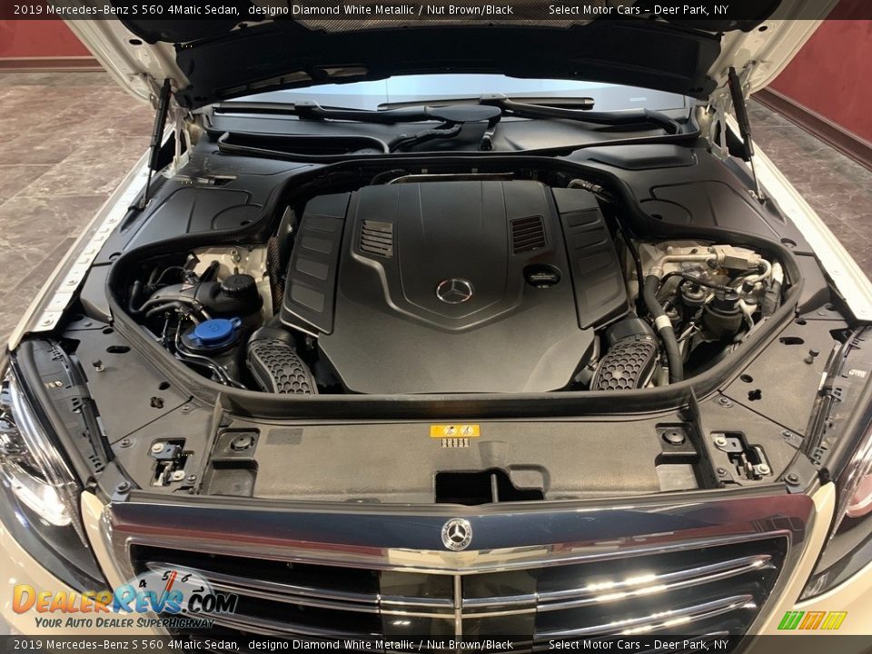 2019 Mercedes-Benz S 560 4Matic Sedan designo Diamond White Metallic / Nut Brown/Black Photo #18