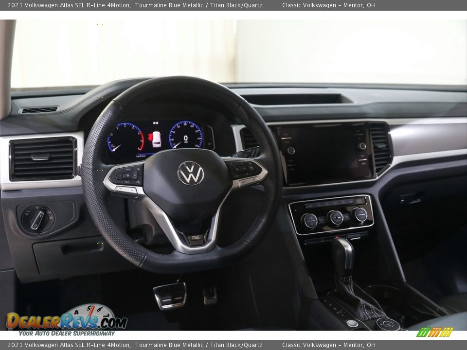 2021 Volkswagen Atlas SEL R-Line 4Motion Tourmaline Blue Metallic / Titan Black/Quartz Photo #6
