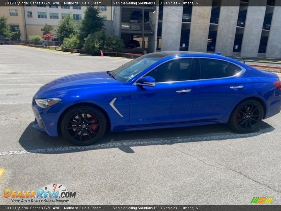 2019 Hyundai Genesis G70 AWD Mallorca Blue / Cream Photo #2