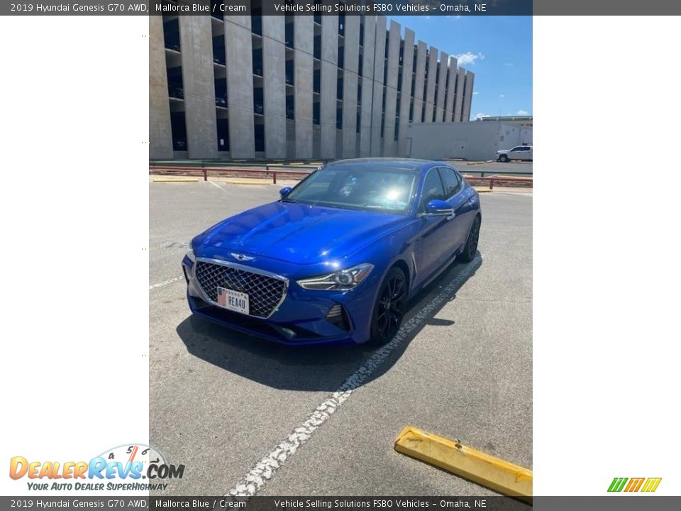 2019 Hyundai Genesis G70 AWD Mallorca Blue / Cream Photo #3