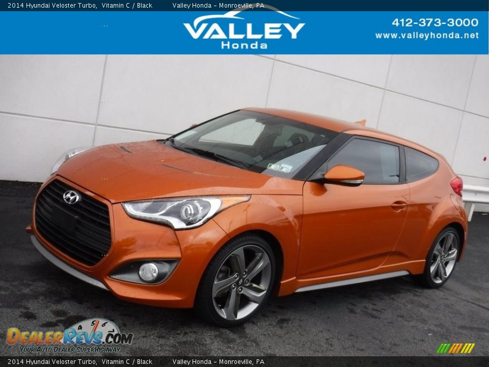 2014 Hyundai Veloster Turbo Vitamin C / Black Photo #1