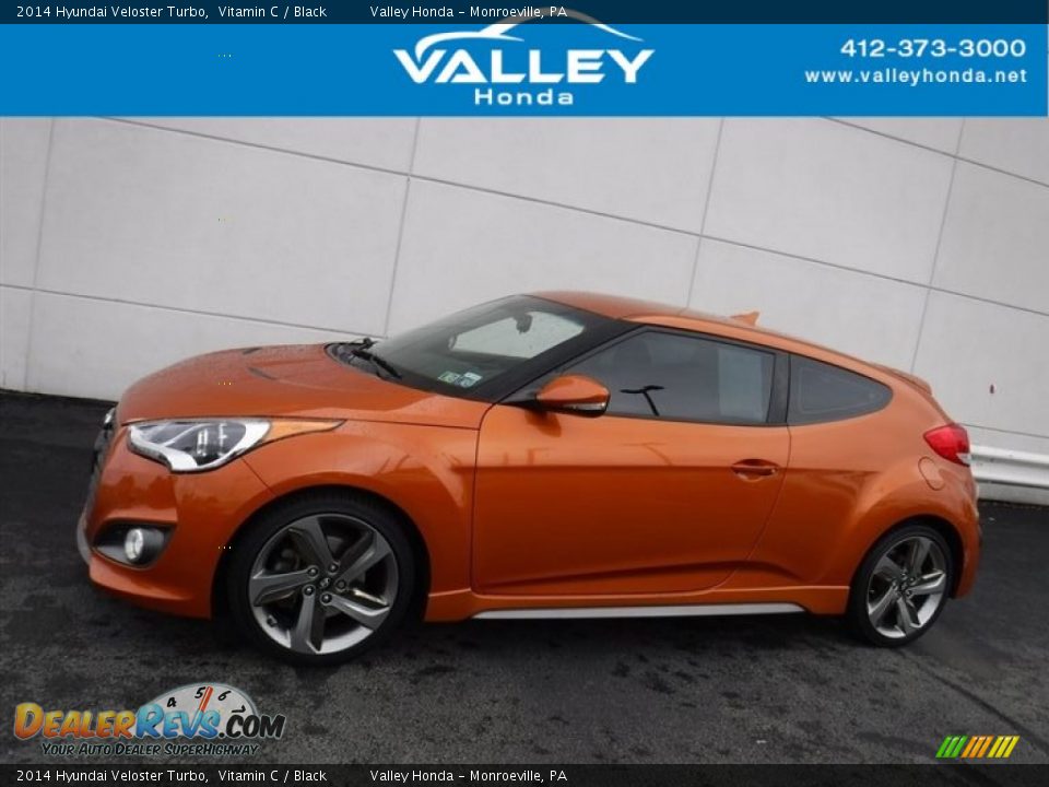 2014 Hyundai Veloster Turbo Vitamin C / Black Photo #2