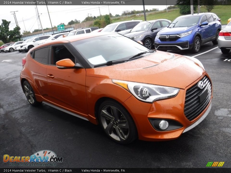 2014 Hyundai Veloster Turbo Vitamin C / Black Photo #6