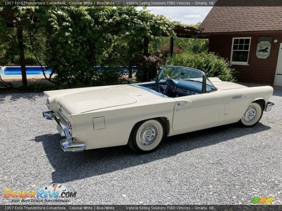 1957 Ford Thunderbird Convertible Colonial White / Blue/White Photo #2