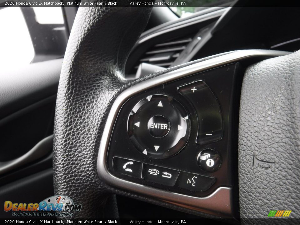 2020 Honda Civic LX Hatchback Platinum White Pearl / Black Photo #17