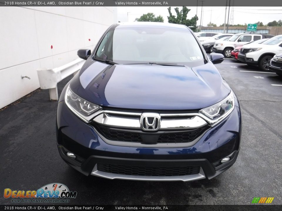 2018 Honda CR-V EX-L AWD Obsidian Blue Pearl / Gray Photo #5