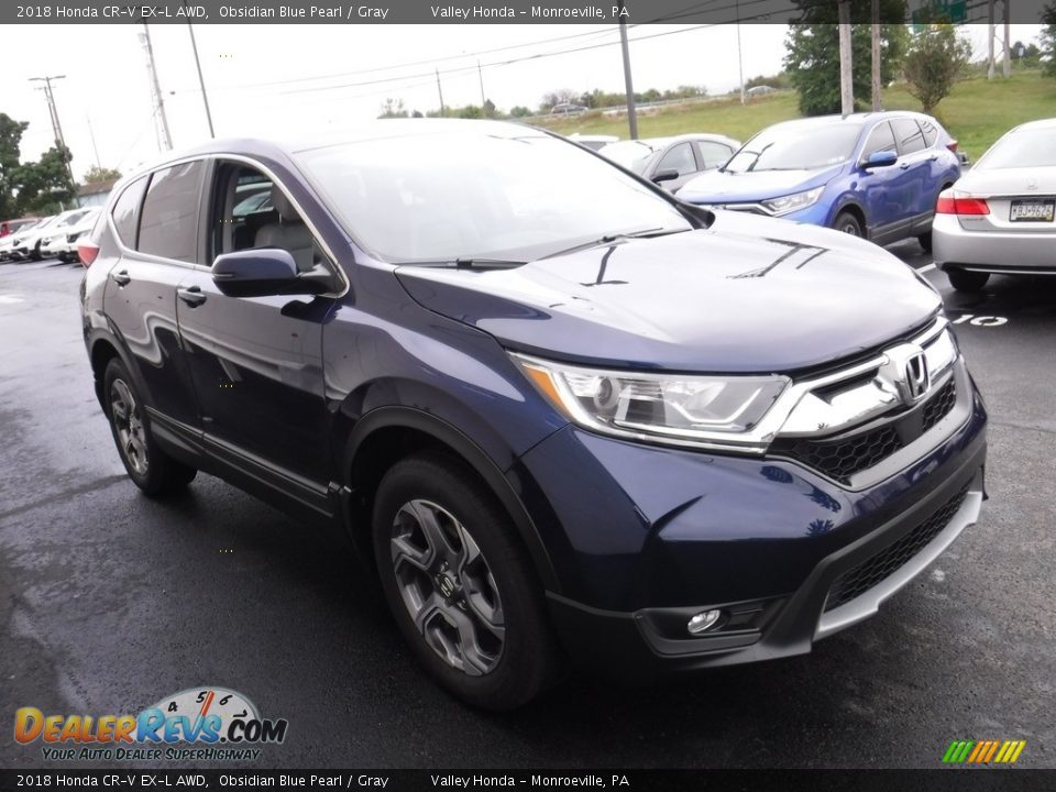 2018 Honda CR-V EX-L AWD Obsidian Blue Pearl / Gray Photo #6