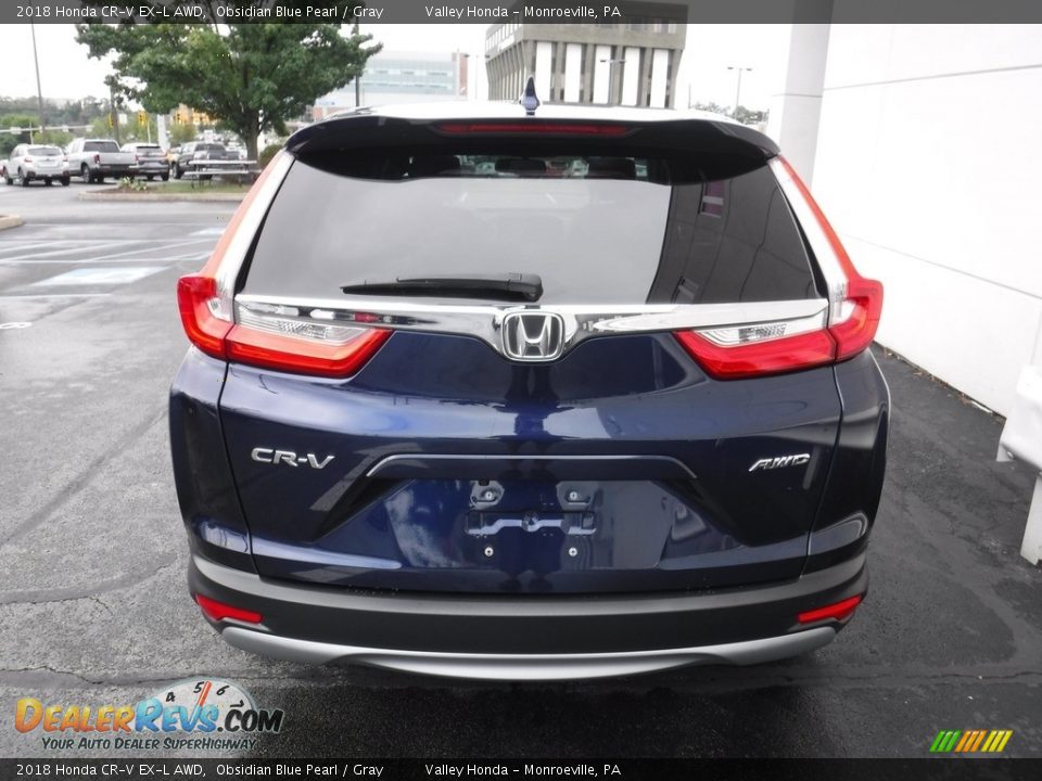 2018 Honda CR-V EX-L AWD Obsidian Blue Pearl / Gray Photo #8