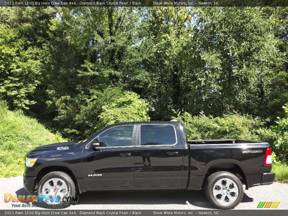 2021 Ram 1500 Big Horn Crew Cab 4x4 Diamond Black Crystal Pearl / Black Photo #1