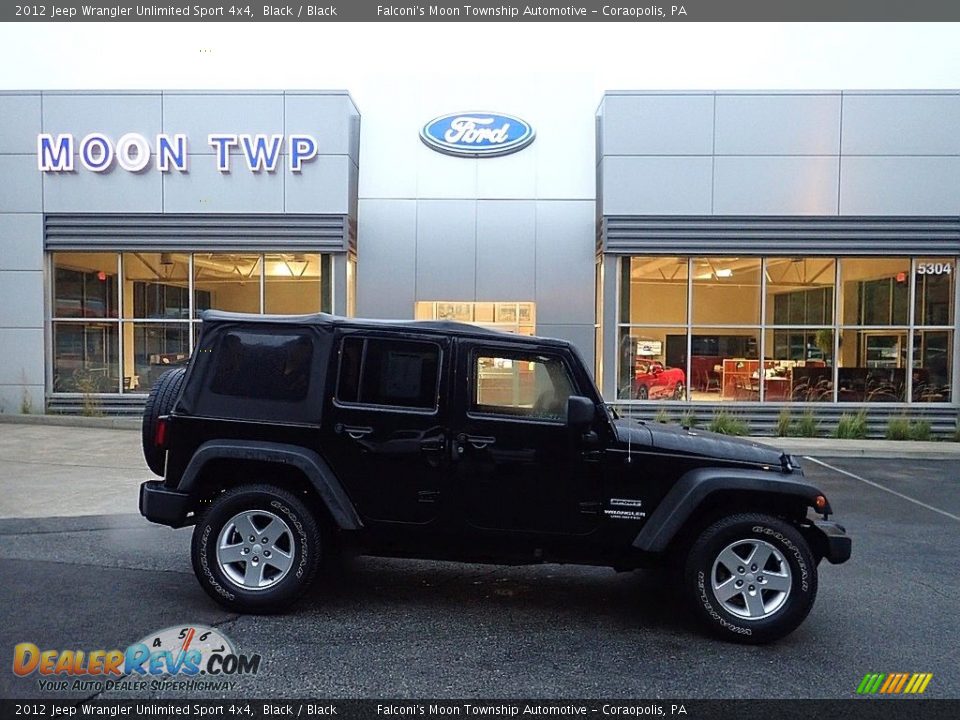 2012 Jeep Wrangler Unlimited Sport 4x4 Black / Black Photo #1