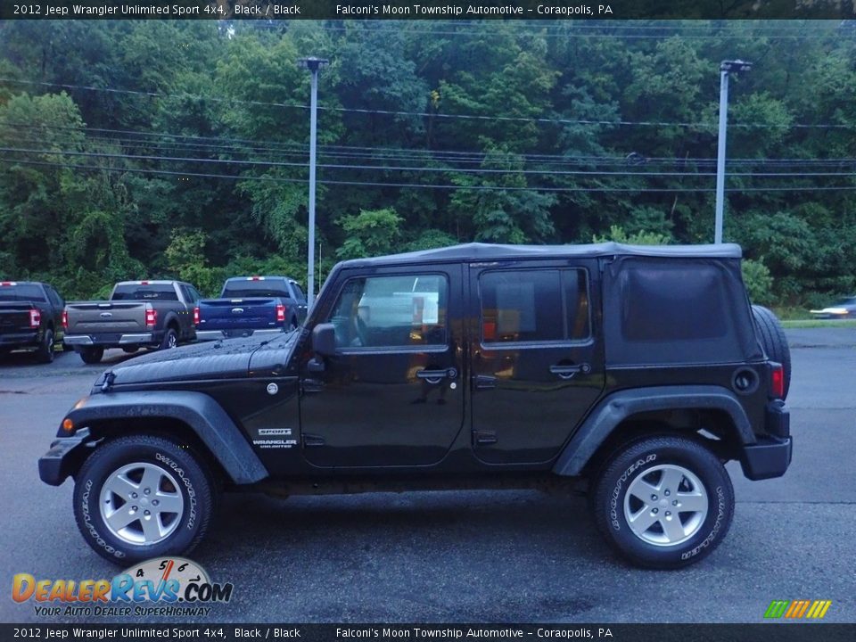 2012 Jeep Wrangler Unlimited Sport 4x4 Black / Black Photo #6