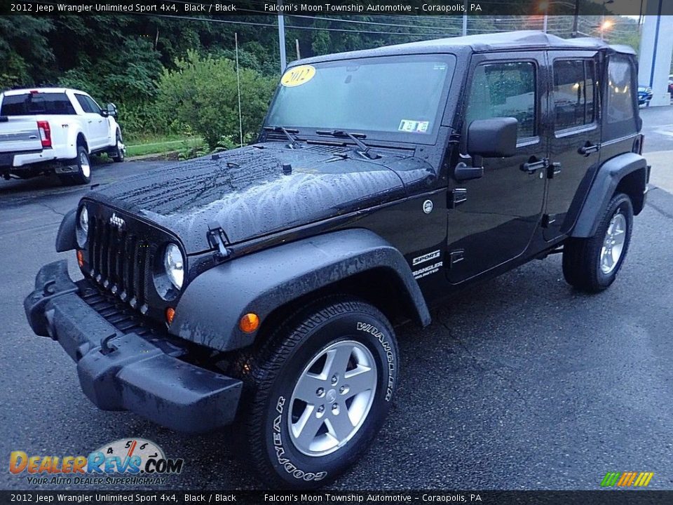 2012 Jeep Wrangler Unlimited Sport 4x4 Black / Black Photo #7