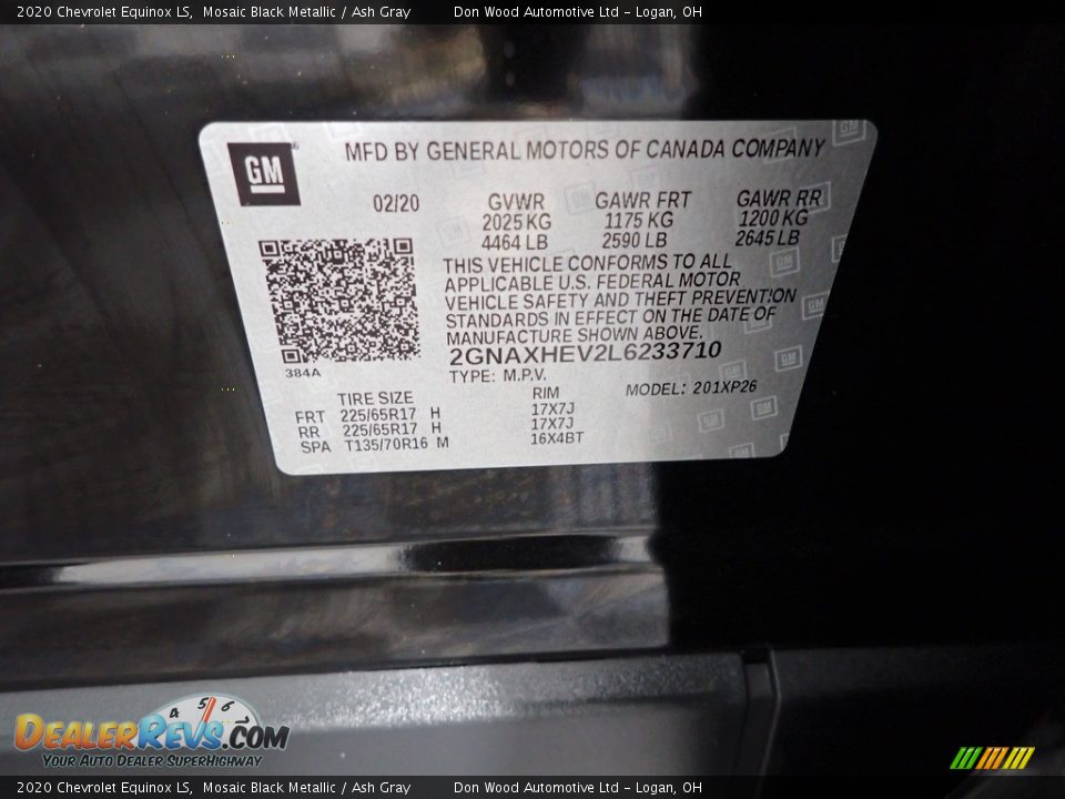 2020 Chevrolet Equinox LS Mosaic Black Metallic / Ash Gray Photo #32