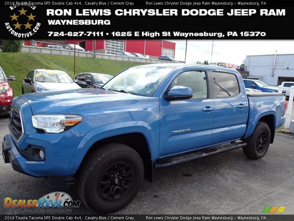 2019 Toyota Tacoma SR5 Double Cab 4x4 Cavalry Blue / Cement Gray Photo #1