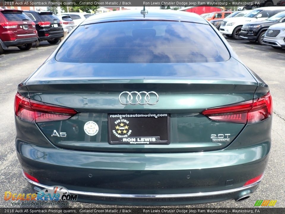 2018 Audi A5 Sportback Prestige quattro Gotland Green Metallic / Black Photo #4