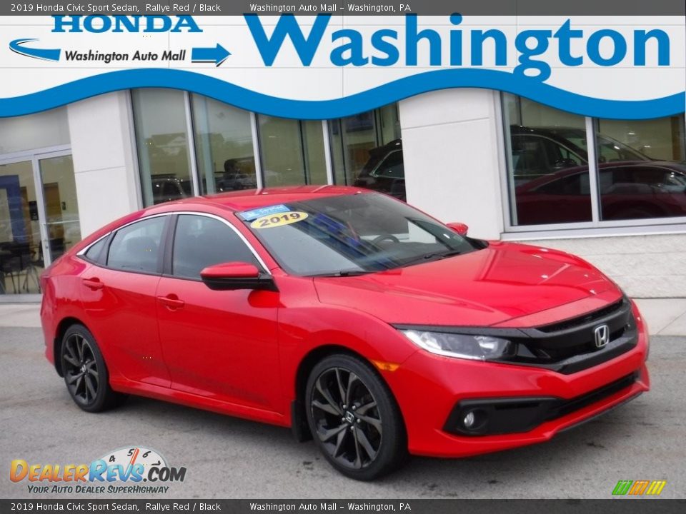 2019 Honda Civic Sport Sedan Rallye Red / Black Photo #1