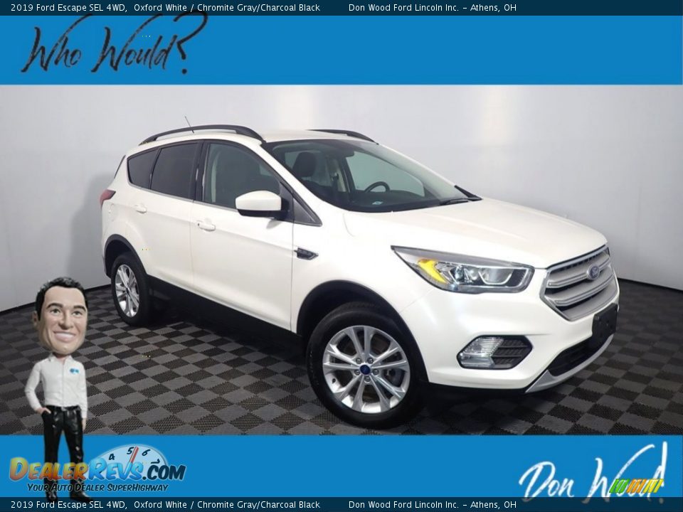 2019 Ford Escape SEL 4WD Oxford White / Chromite Gray/Charcoal Black Photo #1