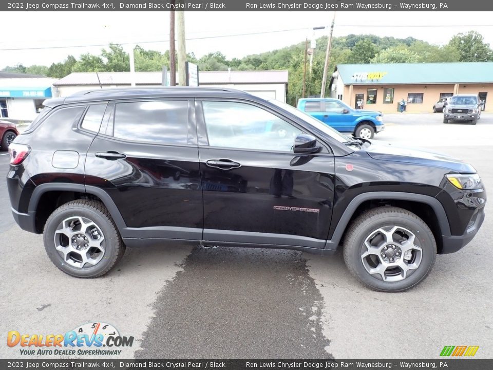 2022 Jeep Compass Trailhawk 4x4 Diamond Black Crystal Pearl / Black Photo #7