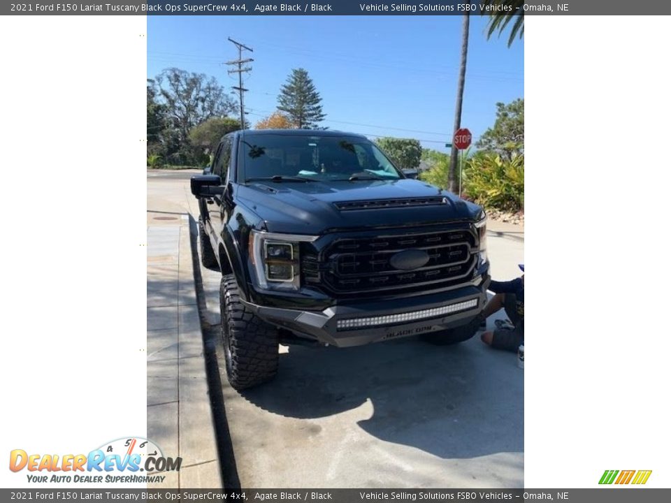 2021 Ford F150 Lariat Tuscany Black Ops SuperCrew 4x4 Agate Black / Black Photo #13