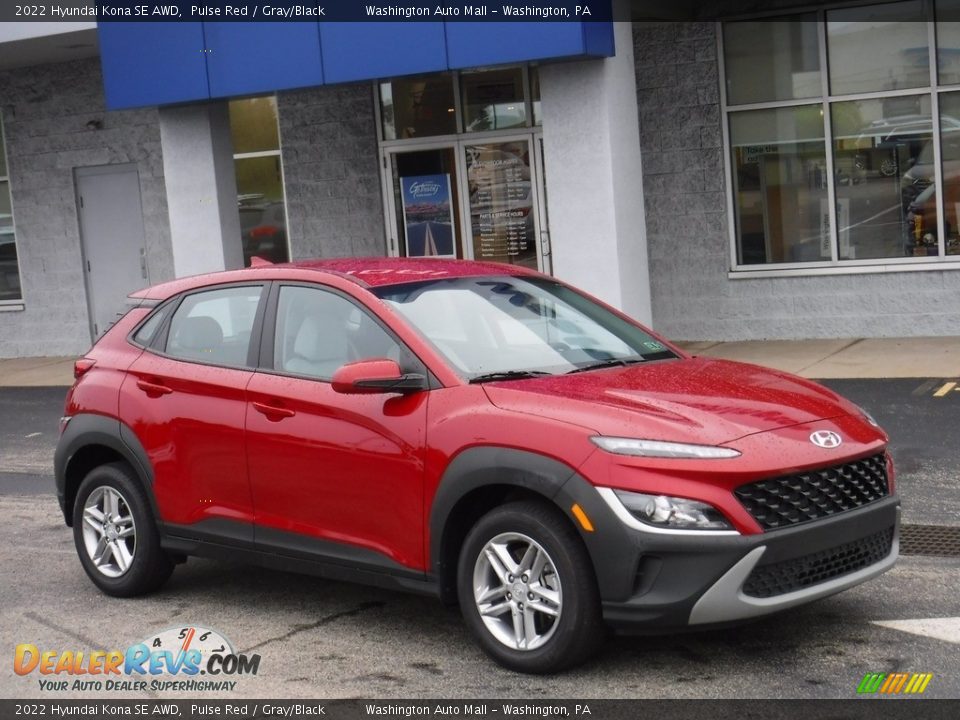 2022 Hyundai Kona SE AWD Pulse Red / Gray/Black Photo #1