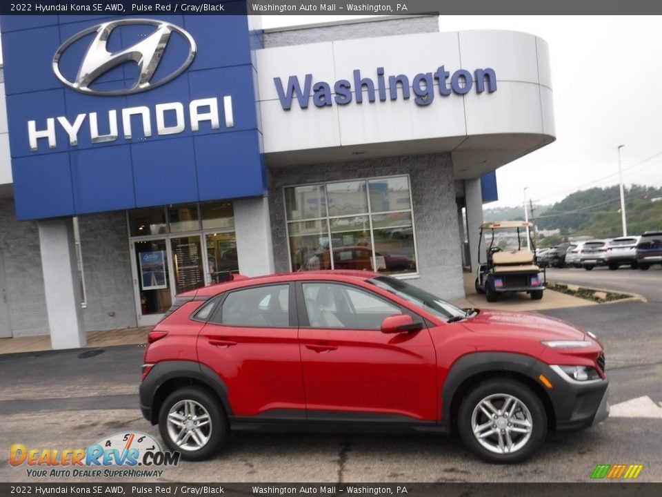 2022 Hyundai Kona SE AWD Pulse Red / Gray/Black Photo #2