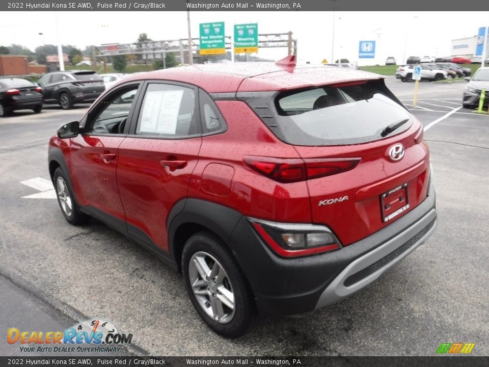 2022 Hyundai Kona SE AWD Pulse Red / Gray/Black Photo #7