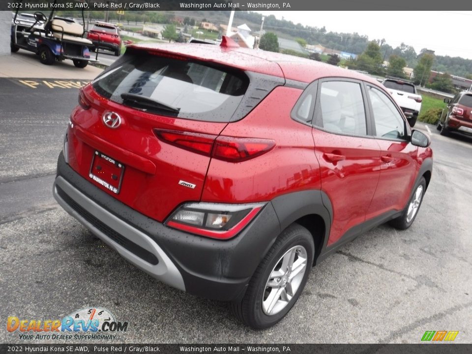 2022 Hyundai Kona SE AWD Pulse Red / Gray/Black Photo #9