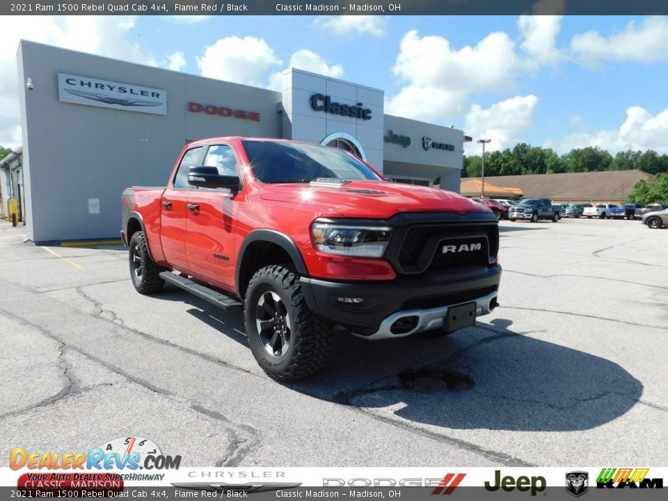 2021 Ram 1500 Rebel Quad Cab 4x4 Flame Red / Black Photo #1