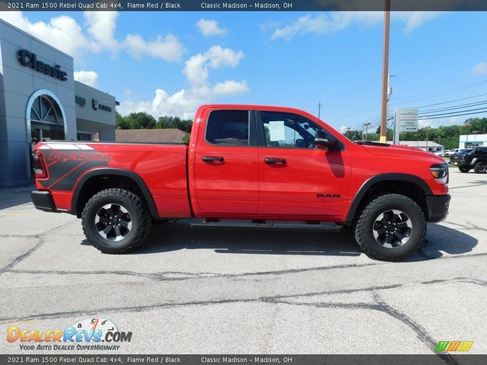 2021 Ram 1500 Rebel Quad Cab 4x4 Flame Red / Black Photo #3