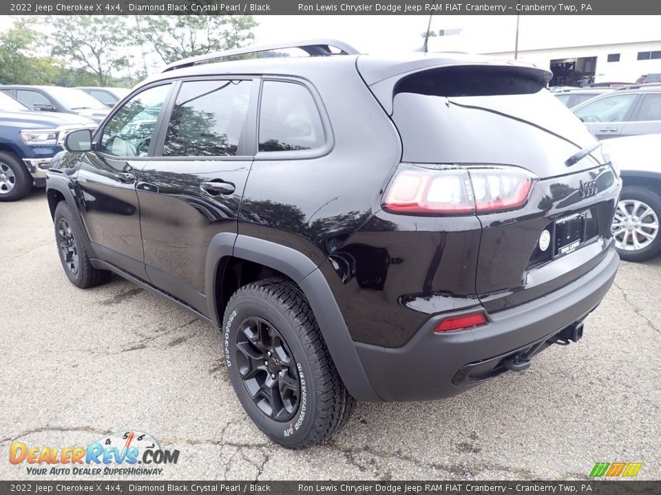 2022 Jeep Cherokee X 4x4 Diamond Black Crystal Pearl / Black Photo #3