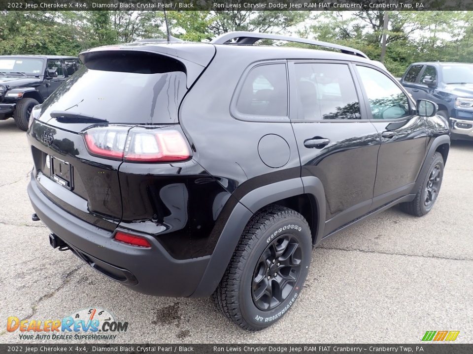 2022 Jeep Cherokee X 4x4 Diamond Black Crystal Pearl / Black Photo #5