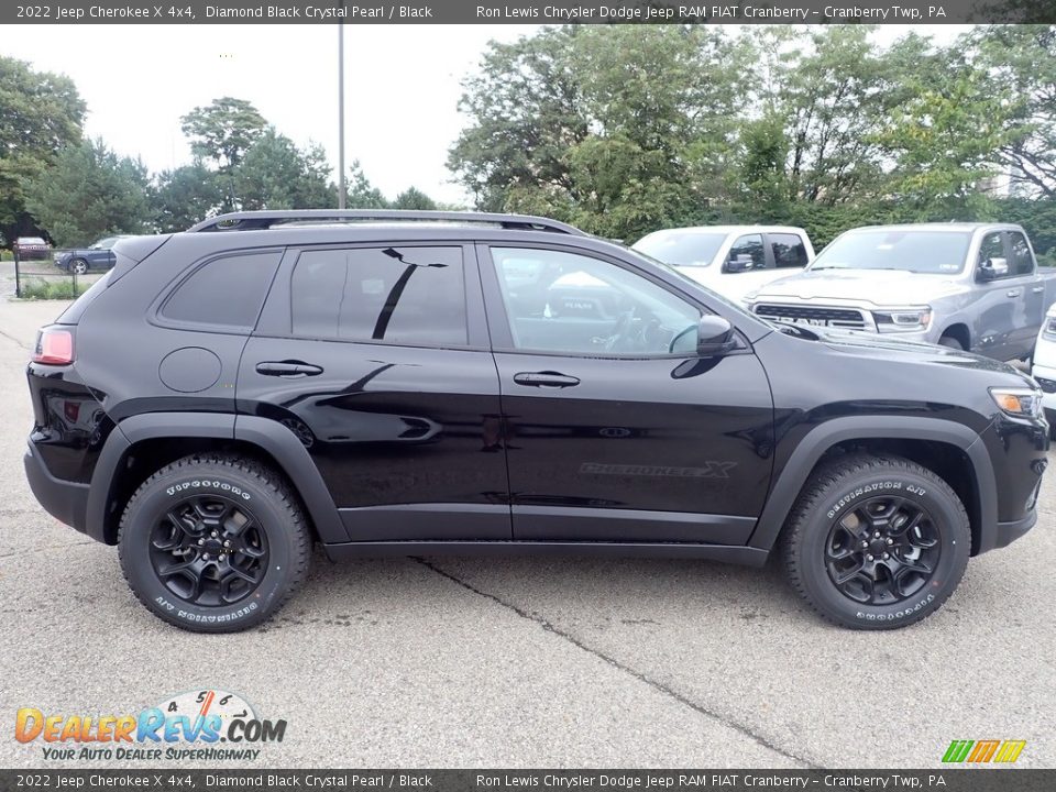 2022 Jeep Cherokee X 4x4 Diamond Black Crystal Pearl / Black Photo #6