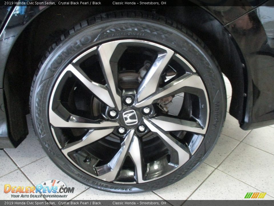 2019 Honda Civic Sport Sedan Crystal Black Pearl / Black Photo #11