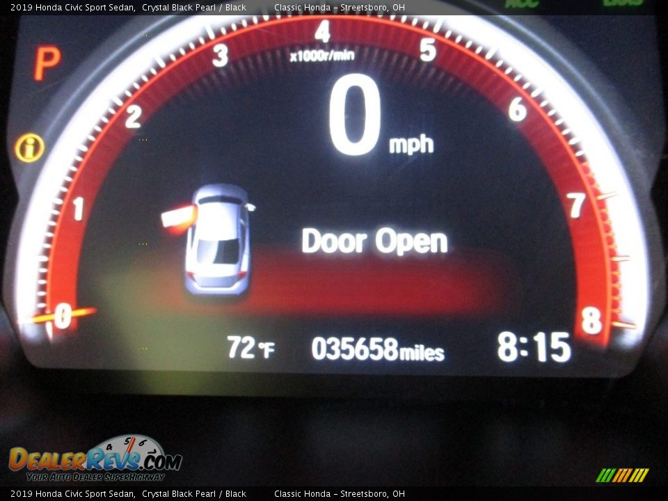 2019 Honda Civic Sport Sedan Crystal Black Pearl / Black Photo #32