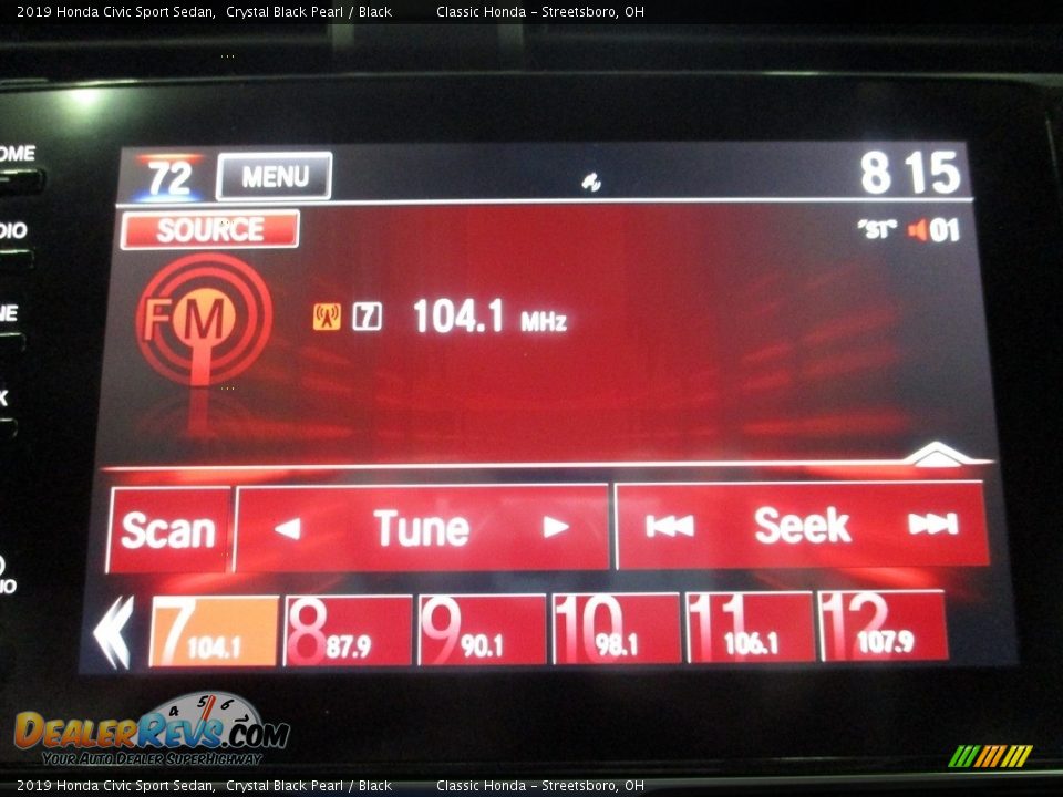 2019 Honda Civic Sport Sedan Crystal Black Pearl / Black Photo #35