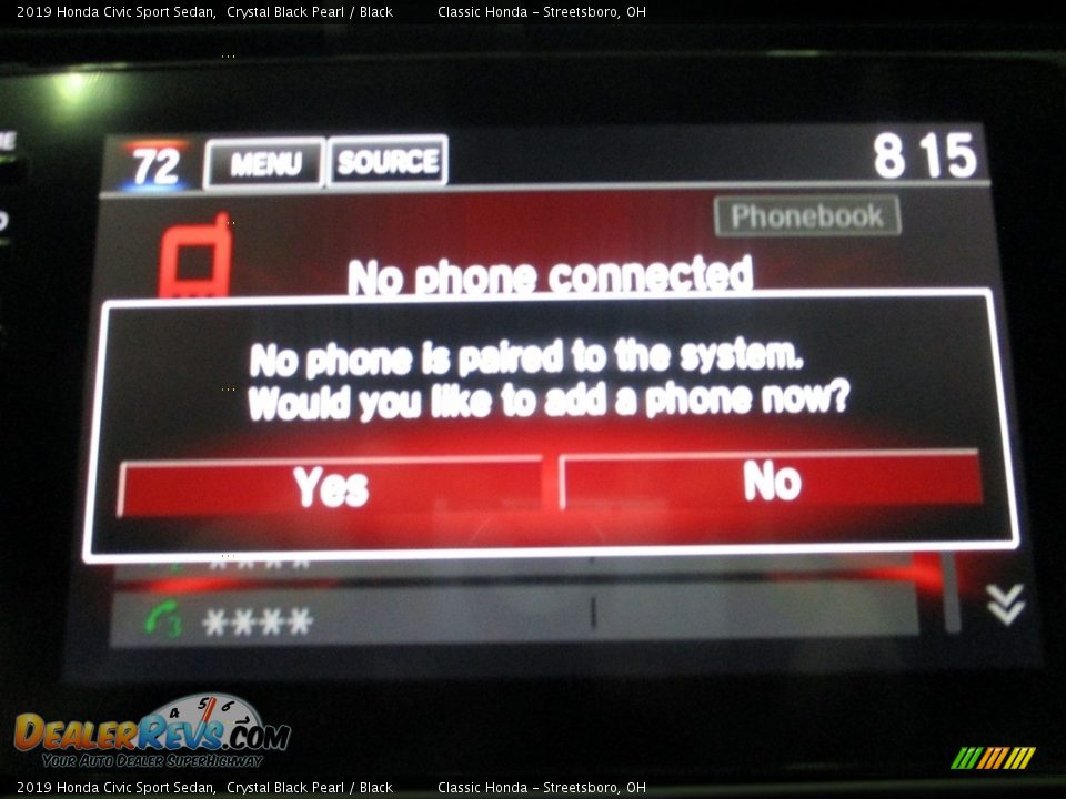 2019 Honda Civic Sport Sedan Crystal Black Pearl / Black Photo #36