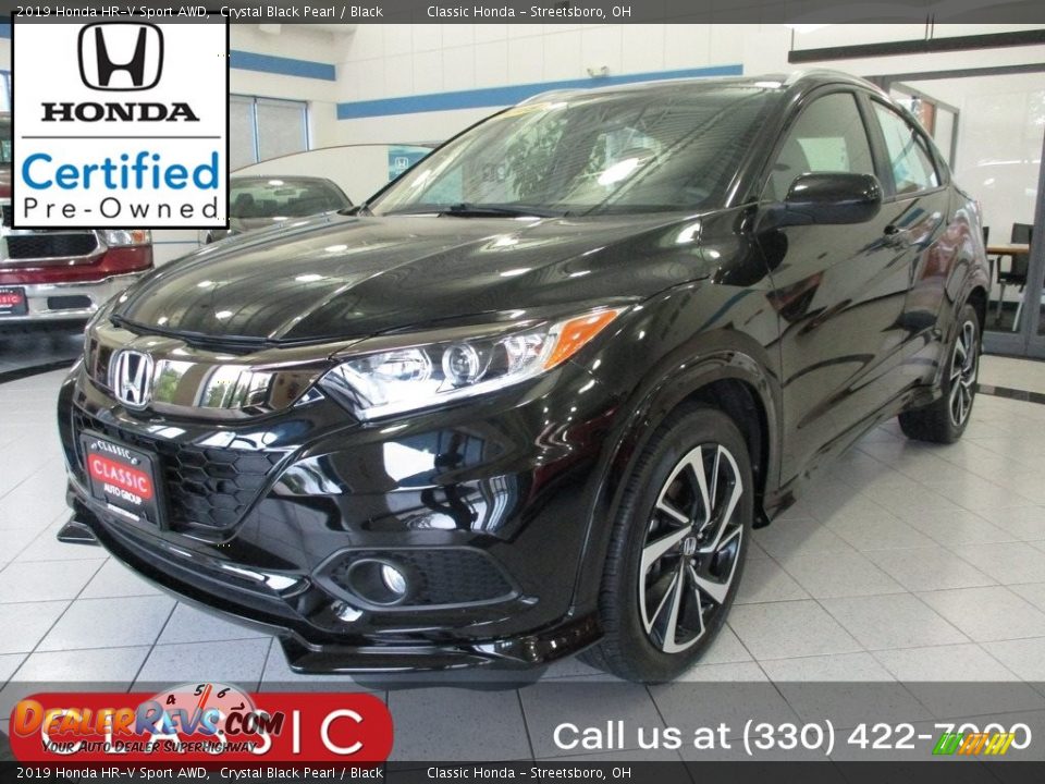 2019 Honda HR-V Sport AWD Crystal Black Pearl / Black Photo #1