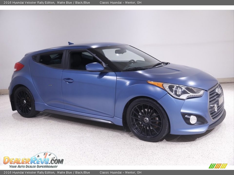 Matte Blue 2016 Hyundai Veloster Rally Edition Photo #1