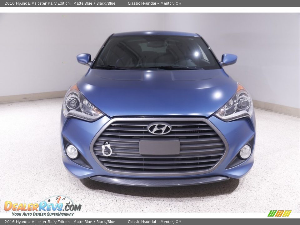 2016 Hyundai Veloster Rally Edition Matte Blue / Black/Blue Photo #2