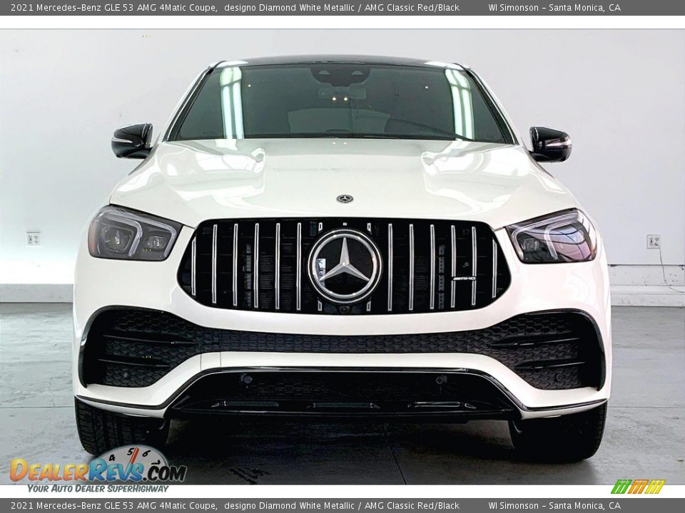 2021 Mercedes-Benz GLE 53 AMG 4Matic Coupe designo Diamond White Metallic / AMG Classic Red/Black Photo #2