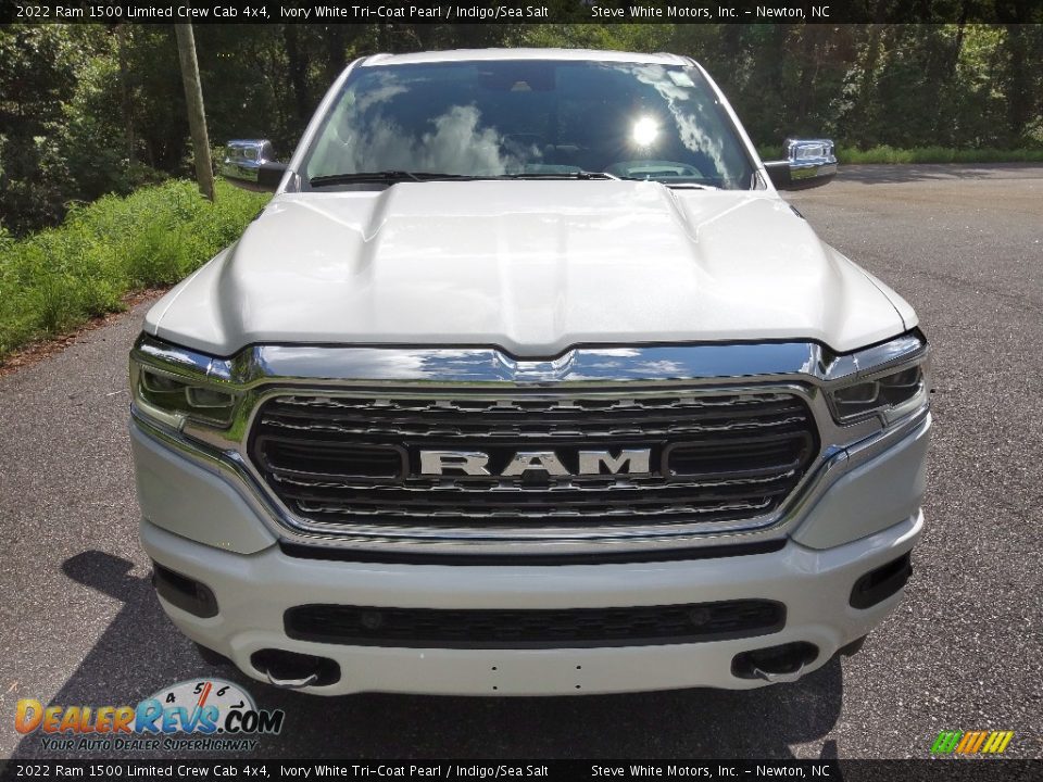 2022 Ram 1500 Limited Crew Cab 4x4 Ivory White Tri-Coat Pearl / Indigo/Sea Salt Photo #3