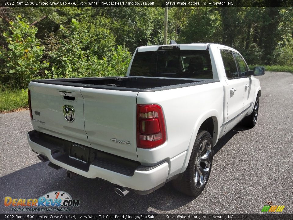 2022 Ram 1500 Limited Crew Cab 4x4 Ivory White Tri-Coat Pearl / Indigo/Sea Salt Photo #6