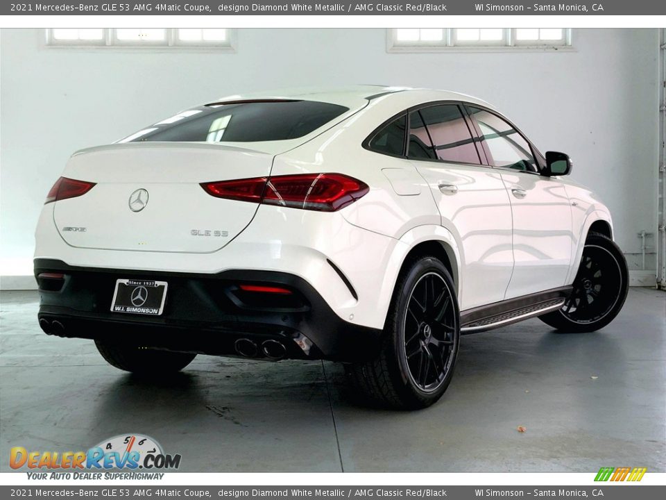 2021 Mercedes-Benz GLE 53 AMG 4Matic Coupe designo Diamond White Metallic / AMG Classic Red/Black Photo #13