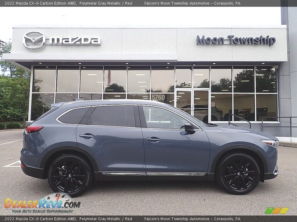 2022 Mazda CX-9 Carbon Edition AWD Polymetal Gray Metallic / Red Photo #1