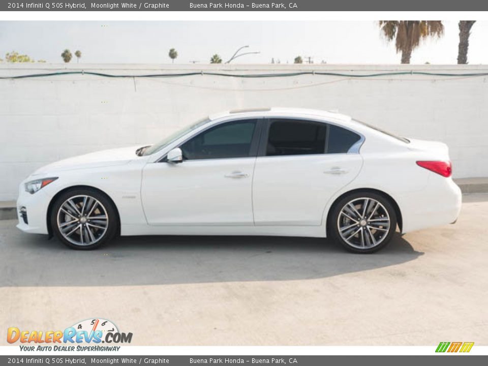 2014 Infiniti Q 50S Hybrid Moonlight White / Graphite Photo #8