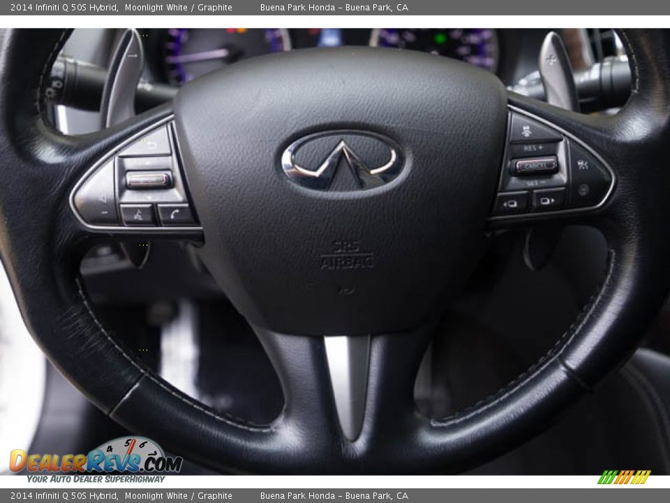 2014 Infiniti Q 50S Hybrid Moonlight White / Graphite Photo #13